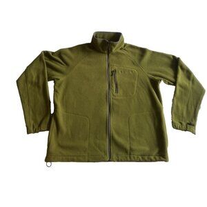 Columbia Jacket Mens Large Olive Green Interchange Fleece‎ Full Zip Sweater Hike